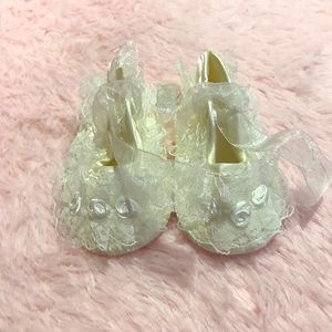 Infant Communion Baptism Lace Dress Crib Shoes